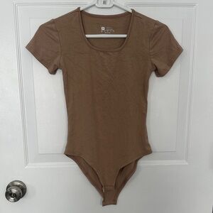 SPANX Tan Short Sleeve Bodysuit